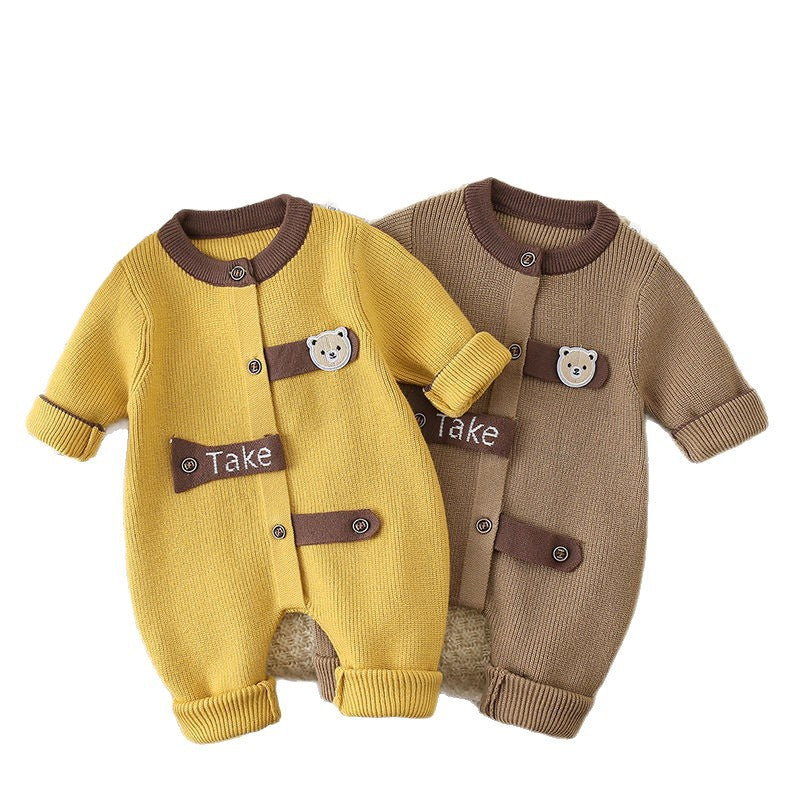 Baby romper long sleeve cute spring autumn jumpsuit newborn infant knit bodysuit 039