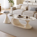 Italian normcore slate coffee table for home living room oval double coffee table small apartment designer coffee table combination