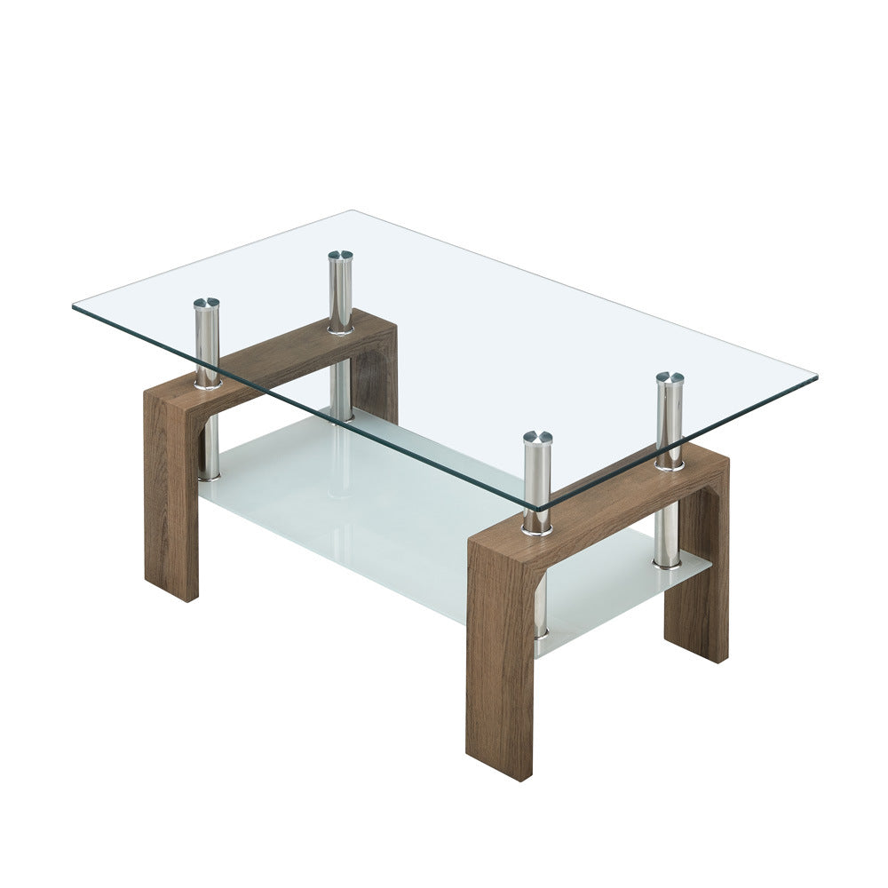 Amazon export mdf coffee table - modern minimalist tempered glass side table with a touch of luxury