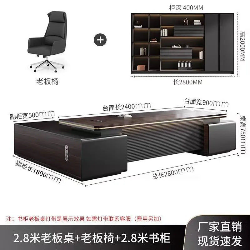 E0 environmental-friendly accessible luxury boss office desk and chair combination casual modern president room classy furniture manager supervisor table