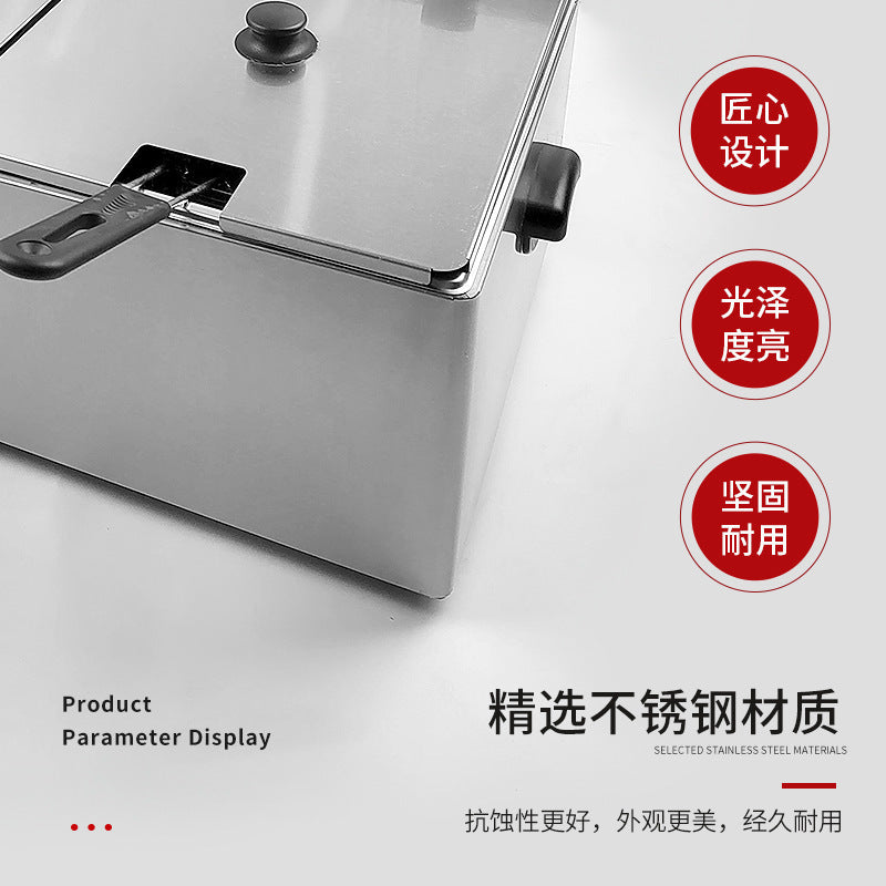 Single cylinder double screen commercial electric fryer double cylinder desktop electric fryer hamburger fried chicken shop high power frying machine