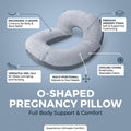 exclusive o-shaped multifunctional sleep support pillow for pregnant women, side sleeping pillow, reading pillow, ab version fabric, pregnancy pillow