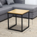 Scandinavian iron art solid wood coffee table small apartment sofa side table casual creative side table dark brown square mother-in-law coffee table
