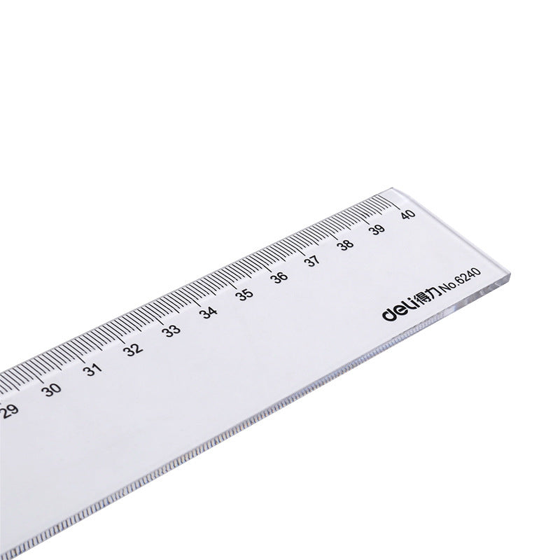 Deli 6240 plastic transparent ruler 40cm ruler 40cm scale ruler wholesale high precision