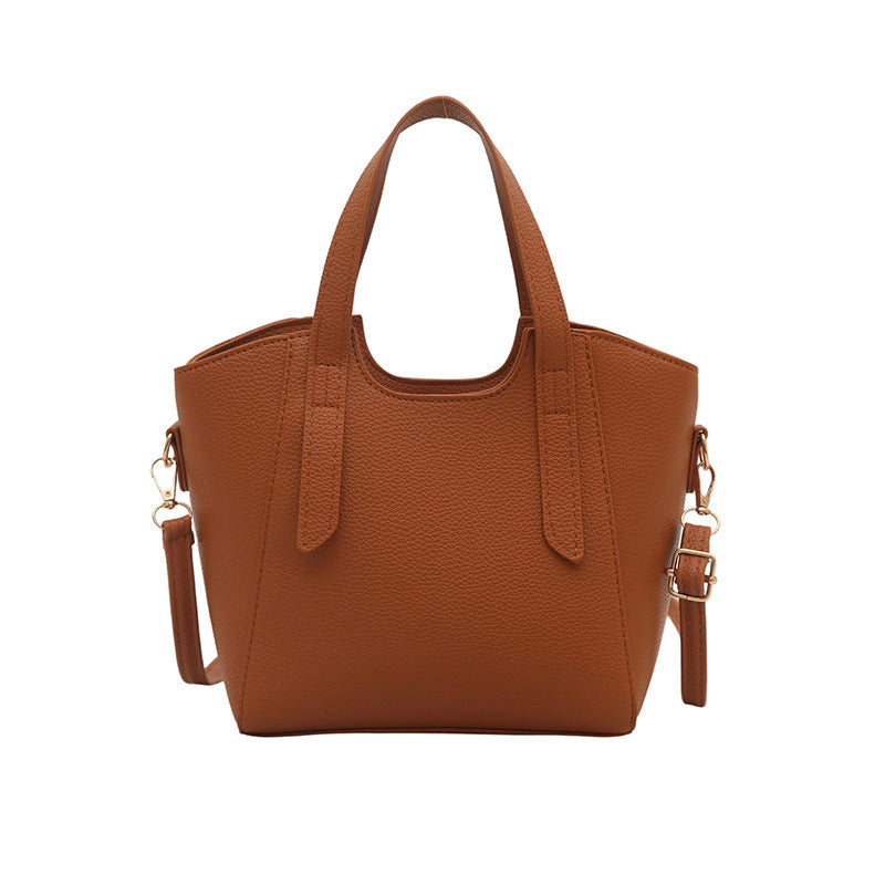 Simple and versatile portable bucket bag women's Korean version ins fashionable and simple shoulder bag 2025 new casual messenger bag