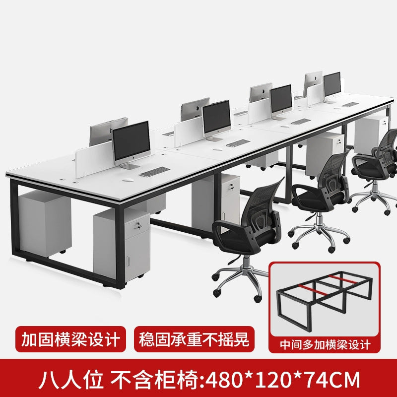 Office desk and chair set - 4, 6, or 8 seater workstation - cardboard office - minimalist modern office desk for employees