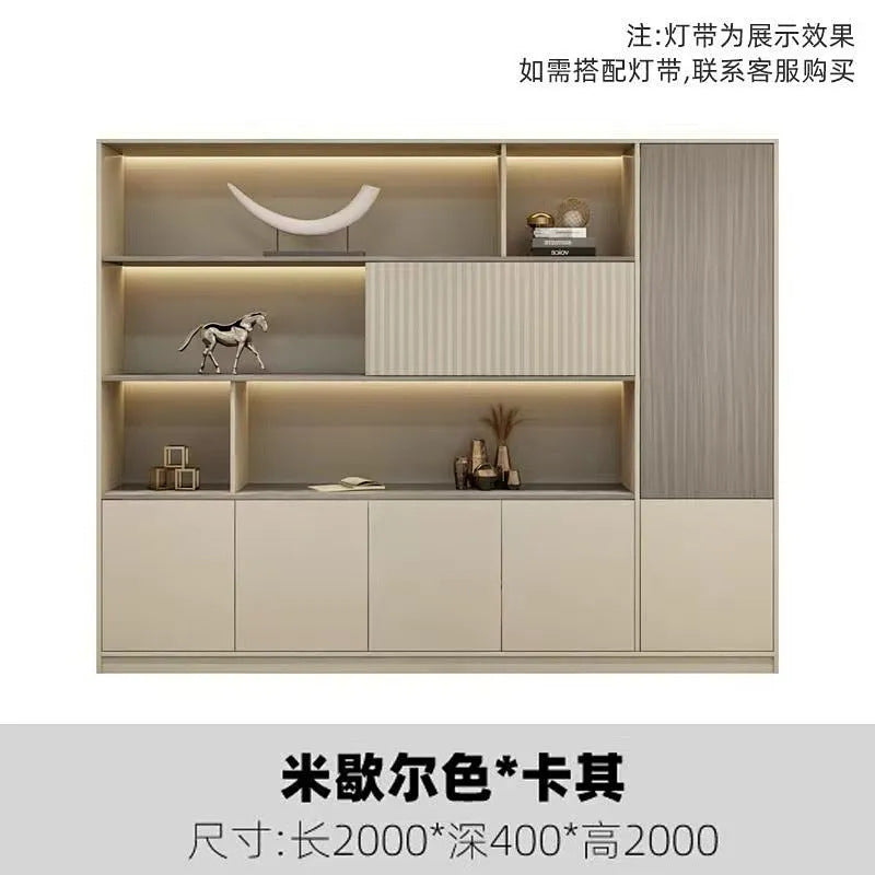 Office bookcase boss background cabinet file cabinet wooden information cabinet storage storage wall floor cabinet