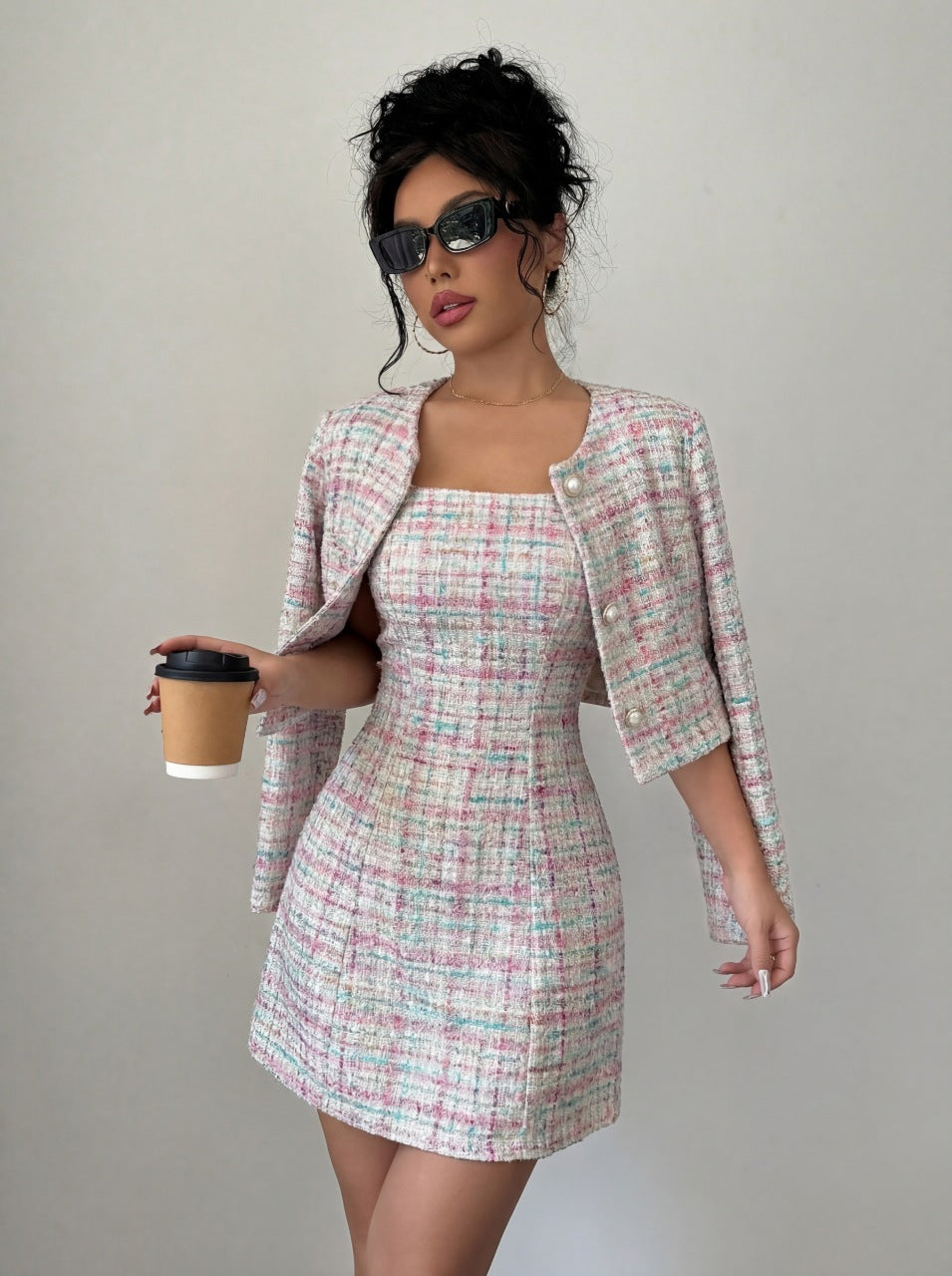 european and american cross-border women's fashion new spring/summer sequin dress - chanel-inspired style