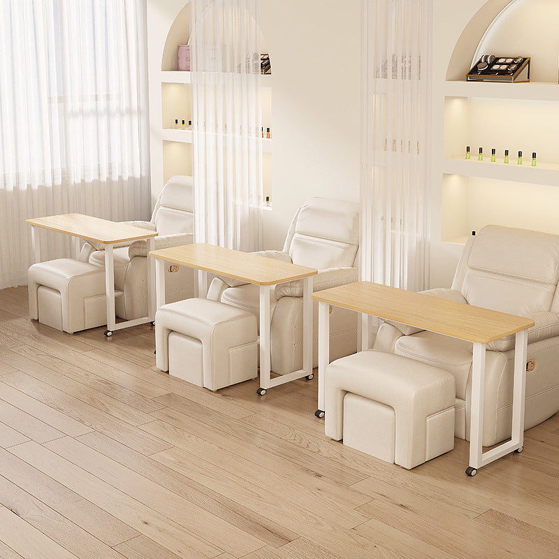 Removable manicure table Japanese single-layer with wheels manicure sofa table Modern simple cross sofa table manicure table