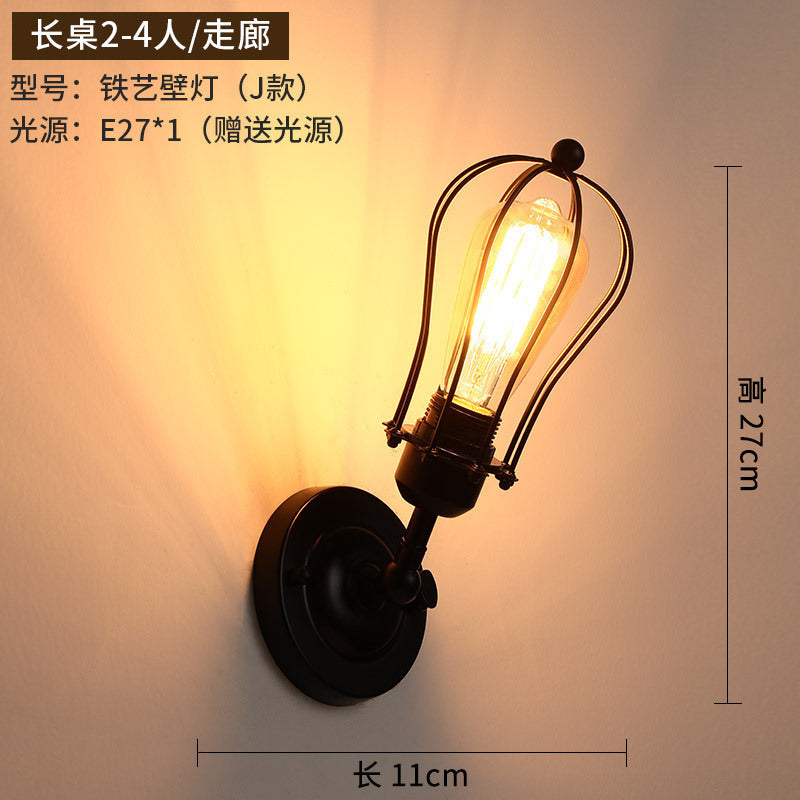 Vintage industrial wind wall lamp American personality creative wall lamp decoration aisle corridor balcony restaurant bar stair lamp