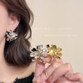 Sense of design silver flower earrings for women springaccessible luxuryclassy beautiful earrings unique elegantwork clothing earrings