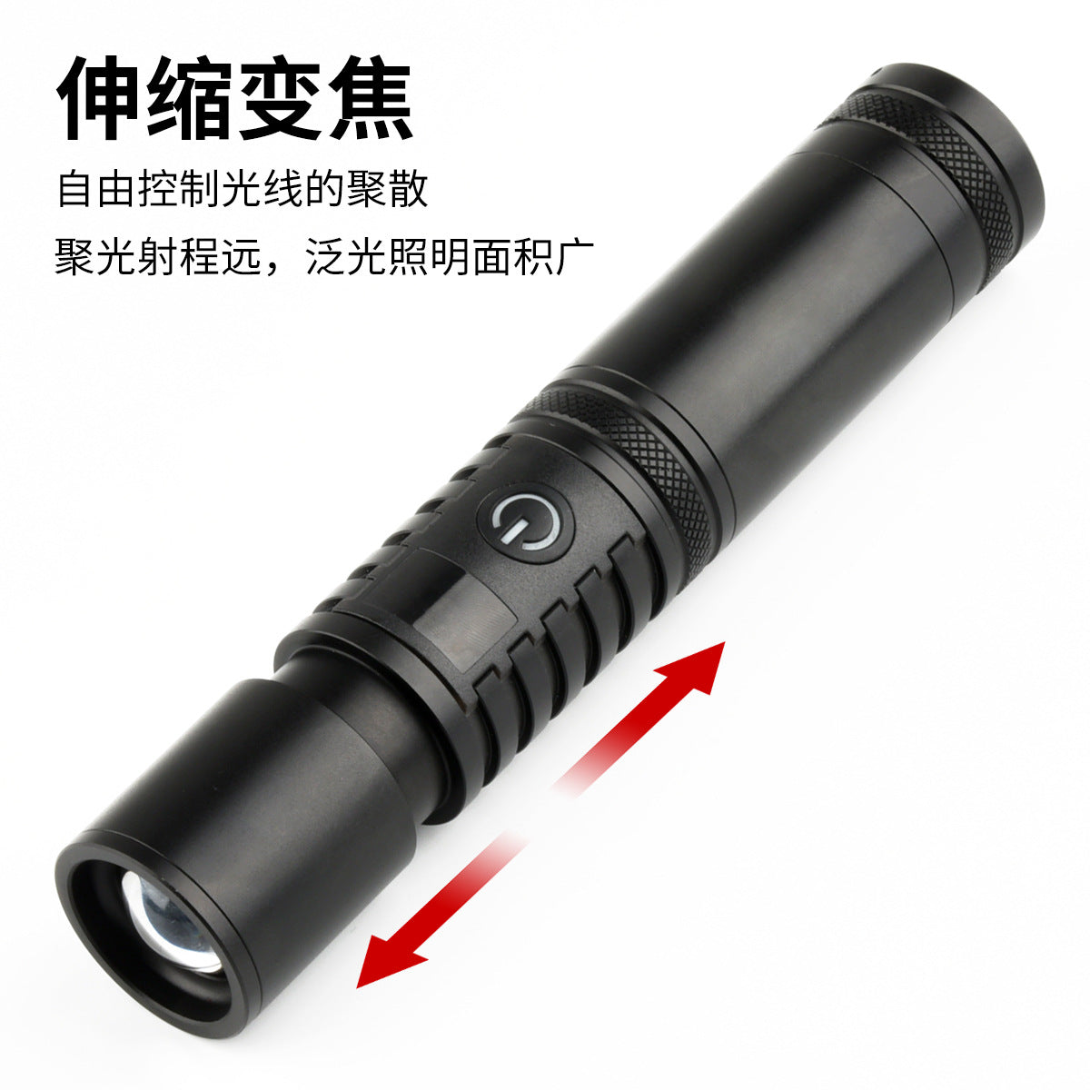 2024 new telescopic zoom strong light flashlight, white laser aluminum alloy outdoor lighting super bright mini flashlight