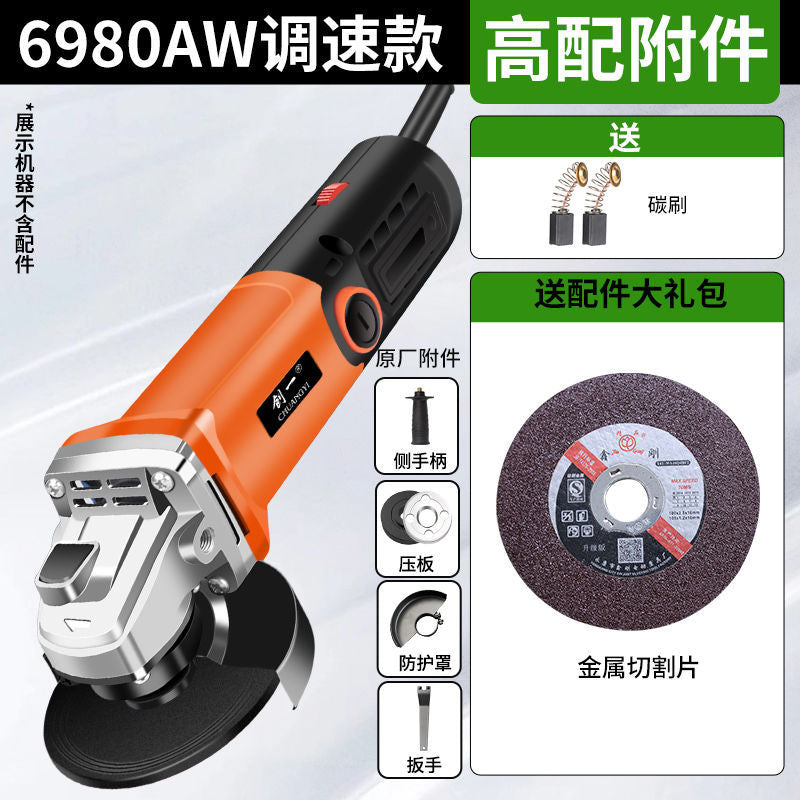 Chuangyi 220v high power angle grinder multi-function grinding and polishing cutting machine for home hand grinding wheel industrial grade