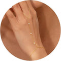 Amazon cross-border new arrival: stainless steel chain gold ring bracelet - fashionable, versatile, unique, exquisite finger chain for women