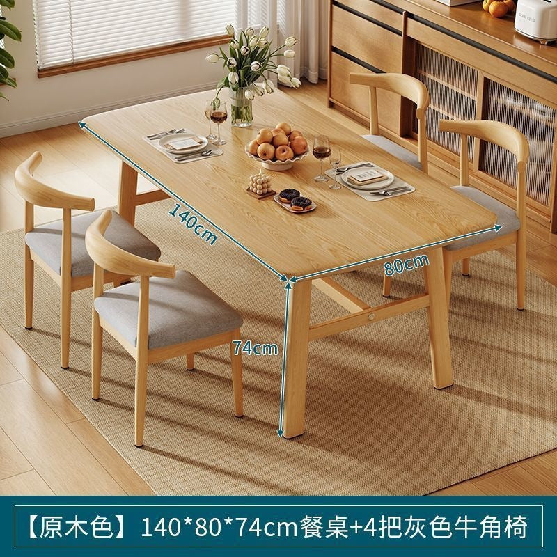 Dining table and chair combination small apartment for home rectangular table and chair commercial breakfast shop dining table and chair fast food restaurant iron horn chair
