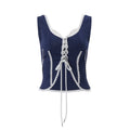 Amazon women's clothing  summer new american hot girl backless lace trim tie-up sleeveless crop top