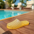 2024 summer new women's closed-toe transparent jelly flat sandals - bathroom non-slip indoor slippers, outdoor beach shoes
