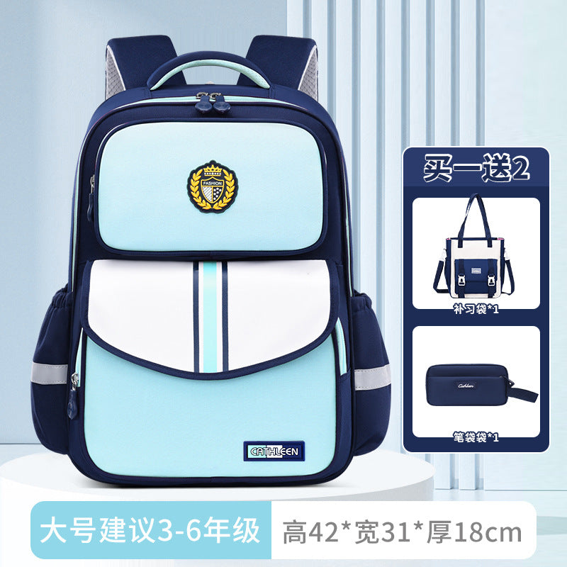 New primary school schoolbags for children in grades 3-6 to reduce the burden and wear-resistant Shaodong students  wholesale, light and cute