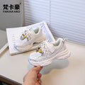 Vancahao kids' sneakers:  autumn new korean style girls' fashion cartoon chunky sneakers, student running shoes
