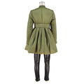 e-commerce source factory: trendy, youthful, color-blocked pleated babydoll midi-length cotton-padded jacket