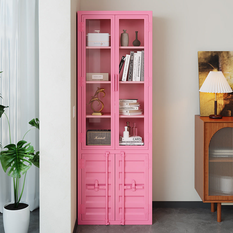 Office File Cabinet Drawer Glass Industrial Wind Iron Cabinet Steel Data File Storage Cabinet Locker