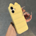 Ins dopamine color stereo cat ears silicone mobile phone case suitable for iphone16 apple 17 side cat claw case