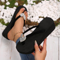 summer rhinestone thick solecasual slippers women's beach flip-flops women's large size sandals women's peach heart