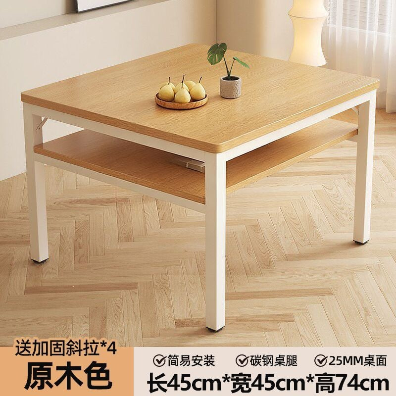Dining table double-layer small table square table for home desk computer table small apartment dining table chess and card room mahjong table