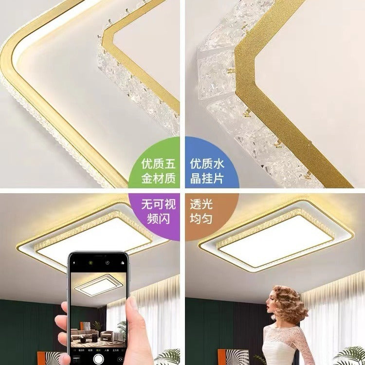 Living room light 2022 lighting combination package whole house light luxury crystal living room headlight simple atmosphere smart light led