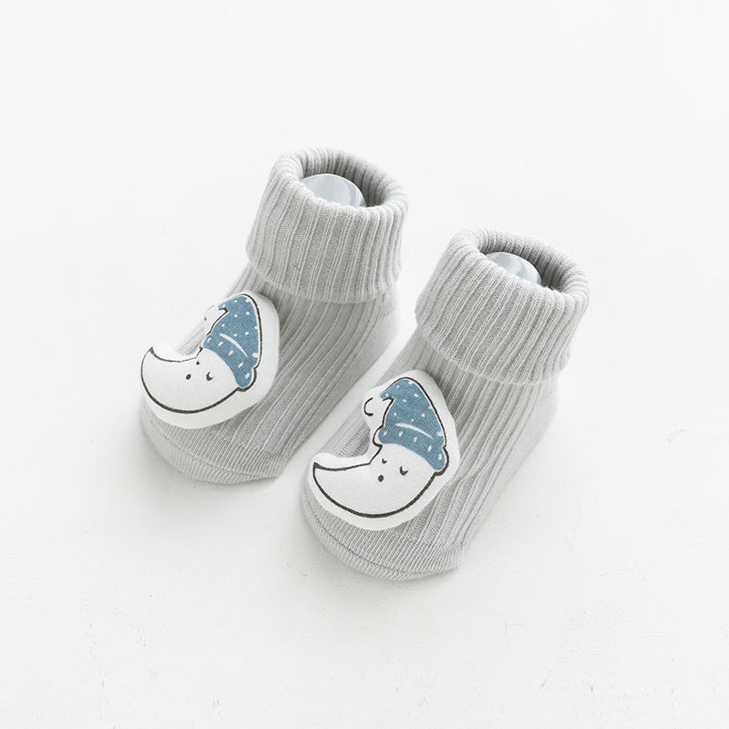 Babylon children's socks class a loose mouth baby knee socks korean style cartoon accessories baby non-slip floor socks