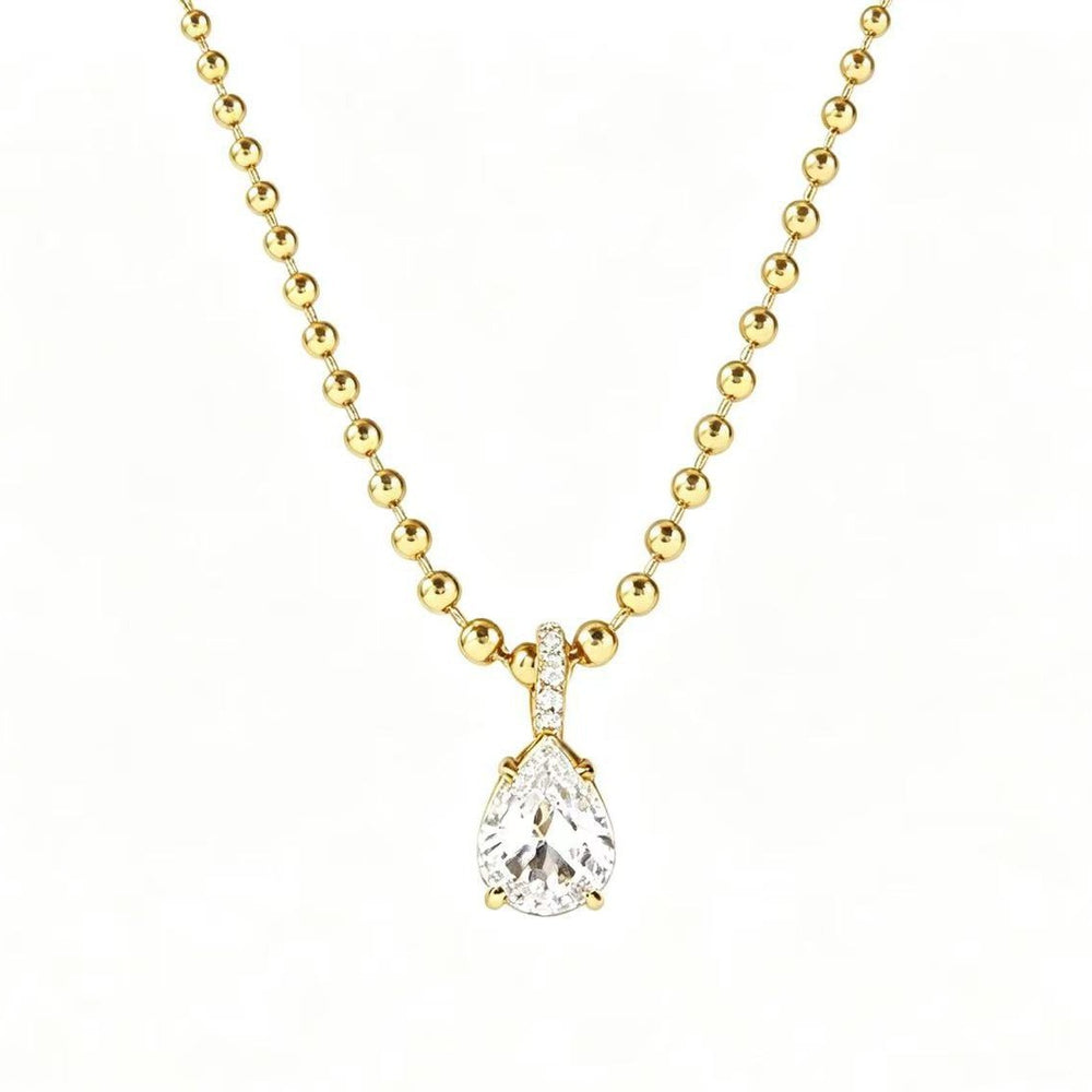 new style accessible luxury inlaid six-claw zircon copper zircon 14k gold necklace female golden elegant clavicle chain heart
