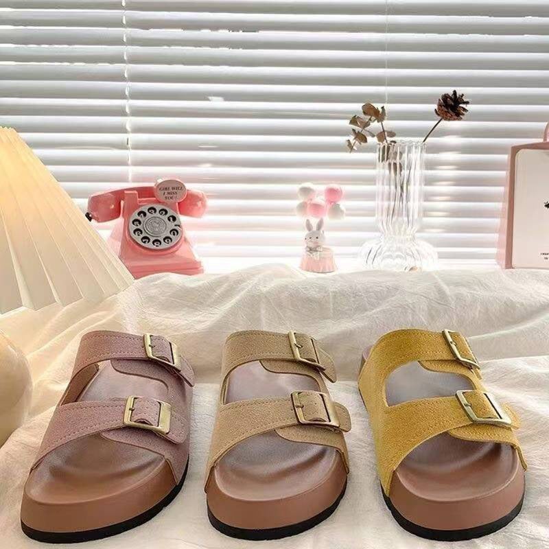 New arrivalclassy retro birkenstock slippers women's summer outwearsummerfashion sandals thick sole beach sandals