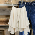 summer new arrivals: european and american style women's v-neck double-layer ruffle camisole - slimming inner layer top