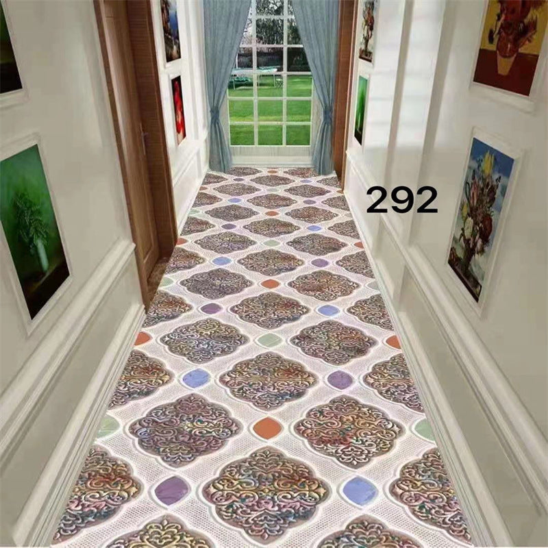 Minimalist modern 3d printed non-slip hallway carpet, hotel, mall, lobby, aisle floor mat roll, home use