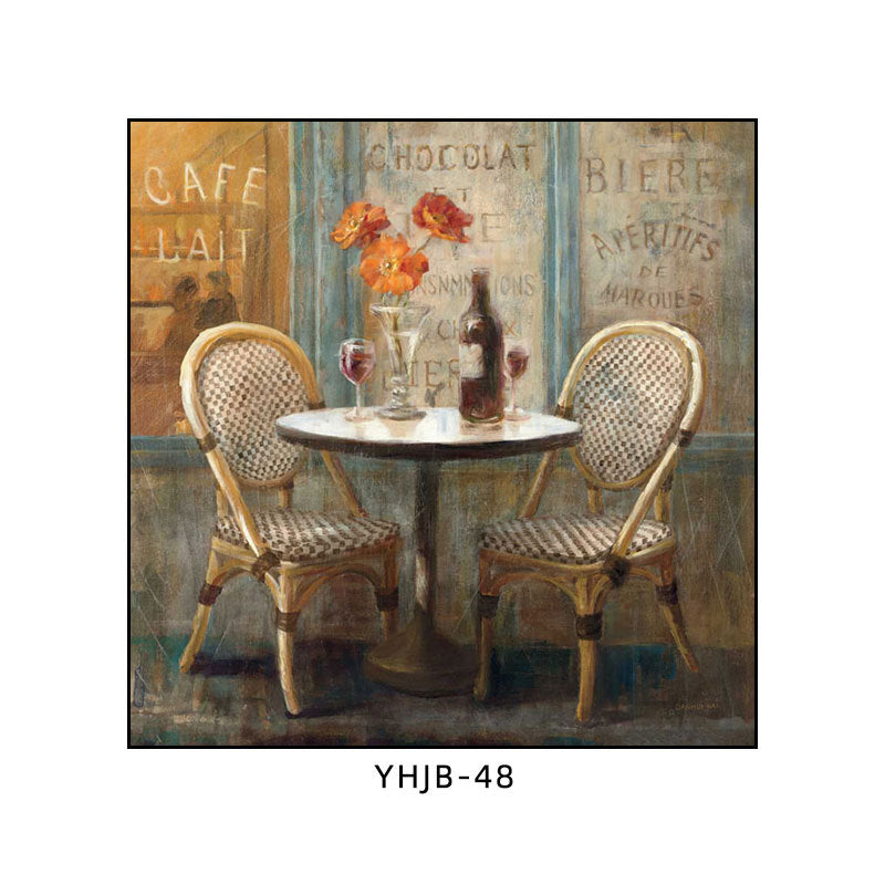 American bar decorative painting retro industrial style creative KTV box red wine glass hanging painting nostalgic wine mural