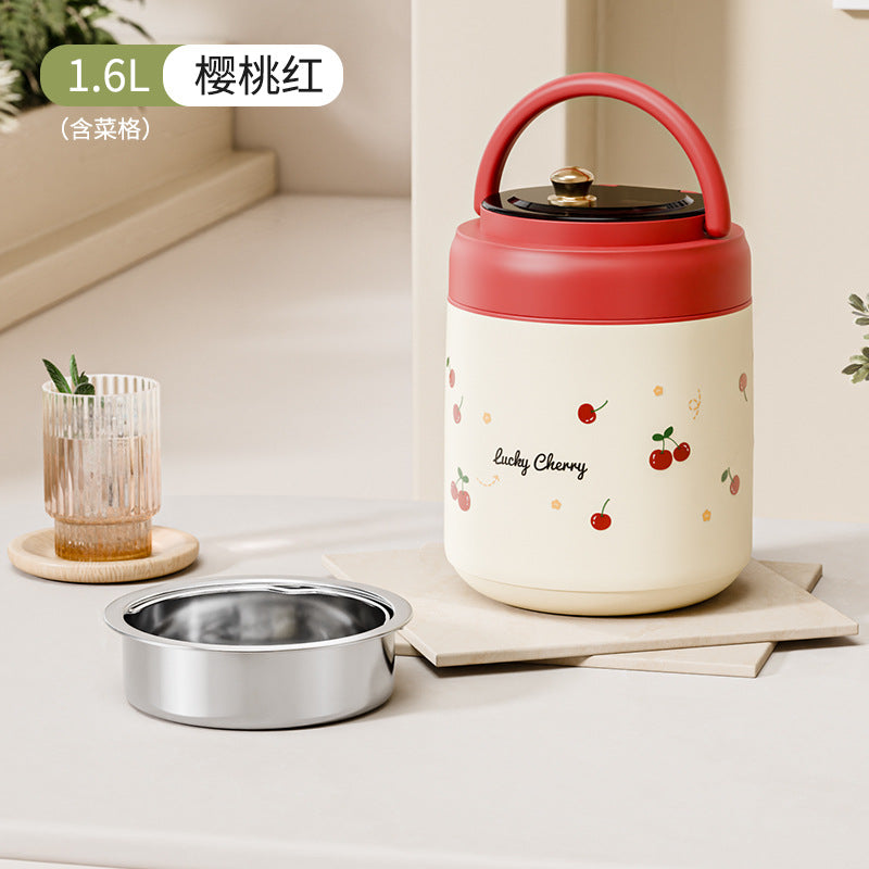 Stainless steel double-layer insulated lunch box, insulated lunch bucket, canteen food carrier, office worker meal delivery, multi-layer food container, gift