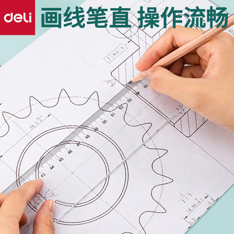 Deli 6260 ruler 60cm transparent plastic ruler 60cm drawing ruler scale ruler instrument ruler wholesale