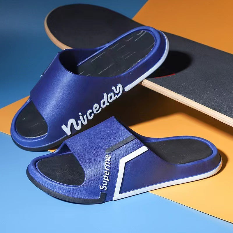 New arrival shit-feeling slippers for men, summer home indoor and outdoor non-slip bath casual flip-flops, outdoor sandals, wholesale