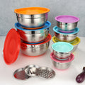 american colorful silicone bottom salad bowl with lid cooking baking salad bowl set stainless steel egg bowl