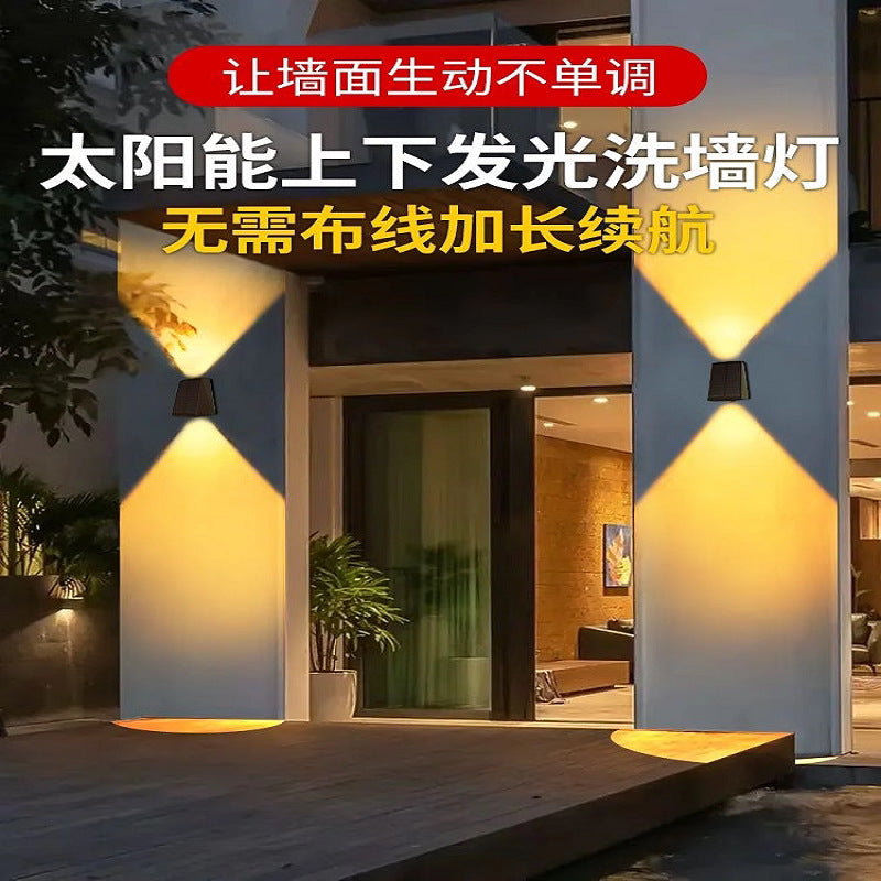 Solar outdoor lights - landscape decorative lighting for courtyards, villas, balconies, gardens, and walls - waterproof outdoor wall lights and wash lights