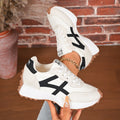 Wholesale women's plus size athletic shoes: new spring korean style, versatile lightweight running shoes, leather casual chunky sneakers