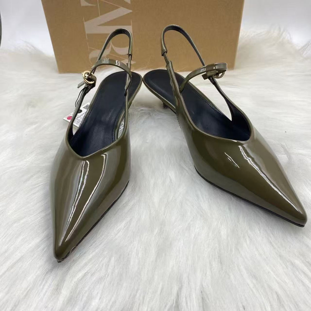 Za women's shoes 2025 new arrivals: versatile pointed-toe high heels, stiletto heels, closed-toe open-back european and american style high heels, niche designs