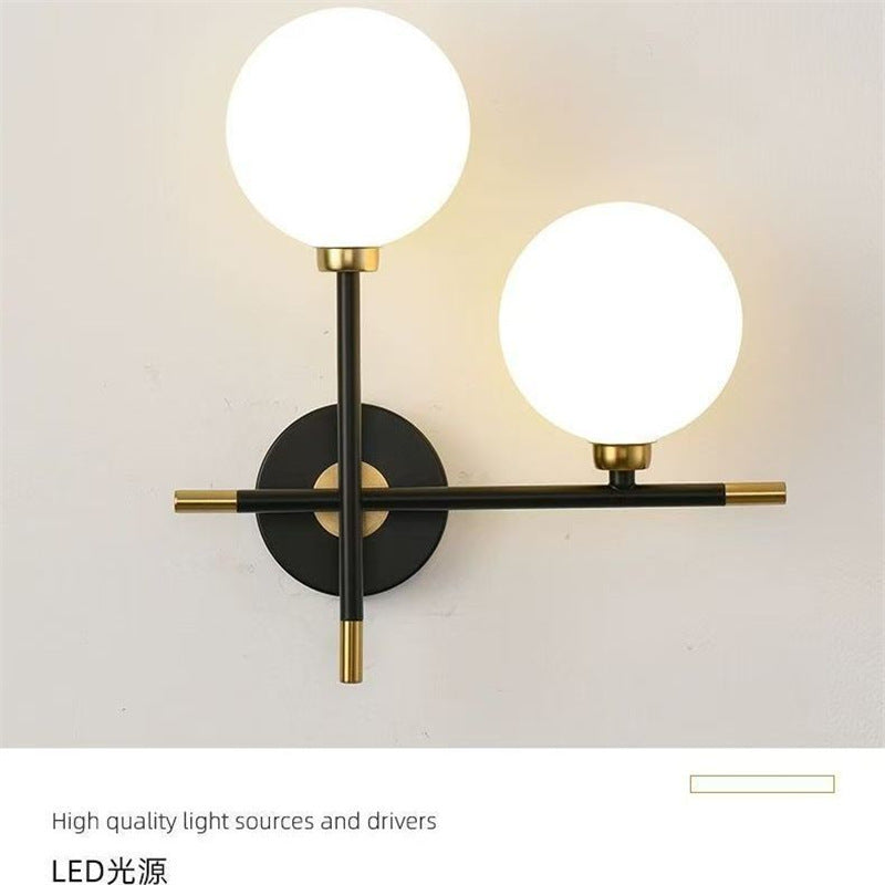 Artistic bedside wall lamp staircase balcony led wall sconce bedroom bedside light double head living room aisle room wall light