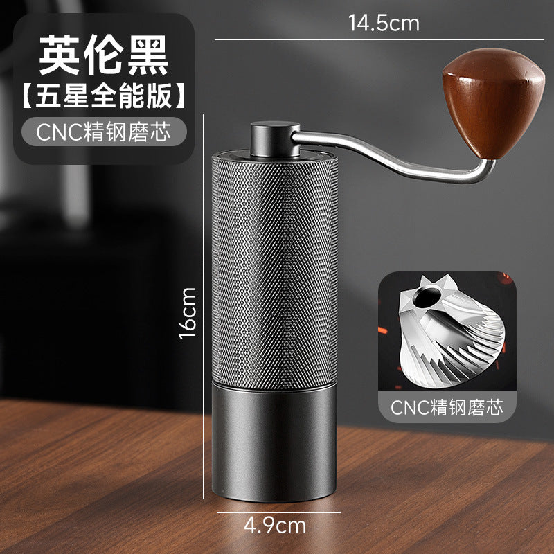 Titanium-plated hand coffee grinder with seven-star steel core - manual coffee bean milling machine