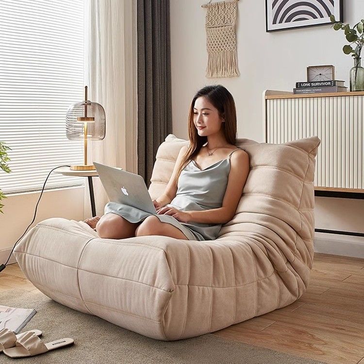 Caterpillar lazy sofa new arrival can lie down and sleep bedroom balcony tatami popular single sofa ins style leather