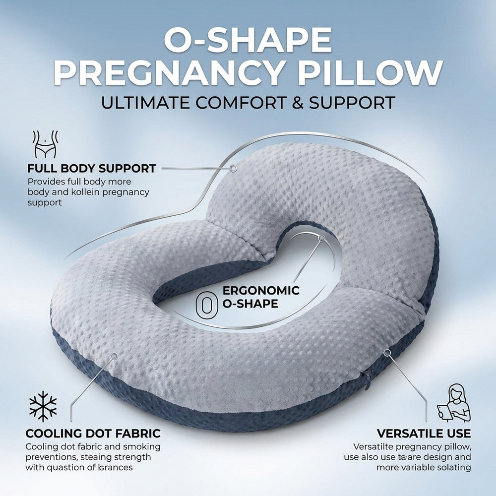 exclusive o-shaped multifunctional sleep support pillow for pregnant women, side sleeping pillow, reading pillow, ab version fabric, pregnancy pillow