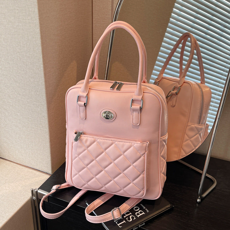 Cross-border direct sales casual backpack 2025 new fashion Korean version pu student bag portable shoulder messenger bag