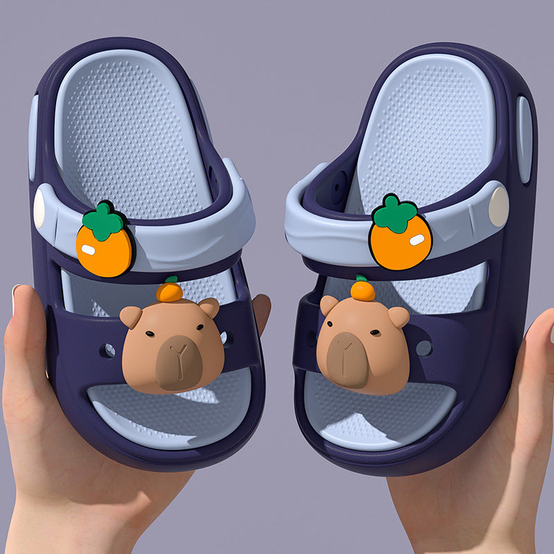 3d capybara kids' slippers - new 2025 summer collection for girls, indoor home cartoon non-slip sandals for boys
