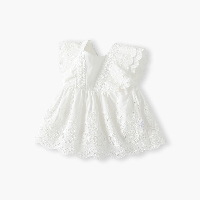 Girls' summer dress  new style: french lace sleeveless tank dress for baby girls, chic and stylish little girl's dress