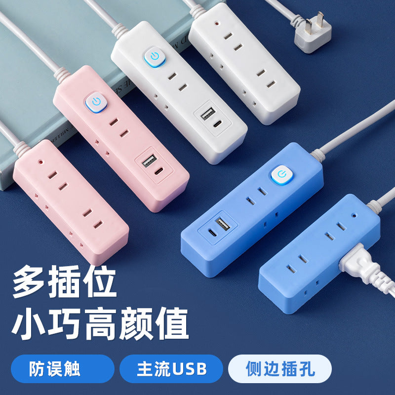 Two-pin socket 2-hole plug for homeusb power strip two-pin plug wiring board two-claw plug-in board two-pin power strip